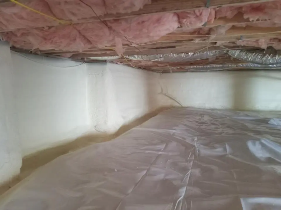 Crawl space encapsulation with closed-cell spray foam for Attic Insulation in Pequannock